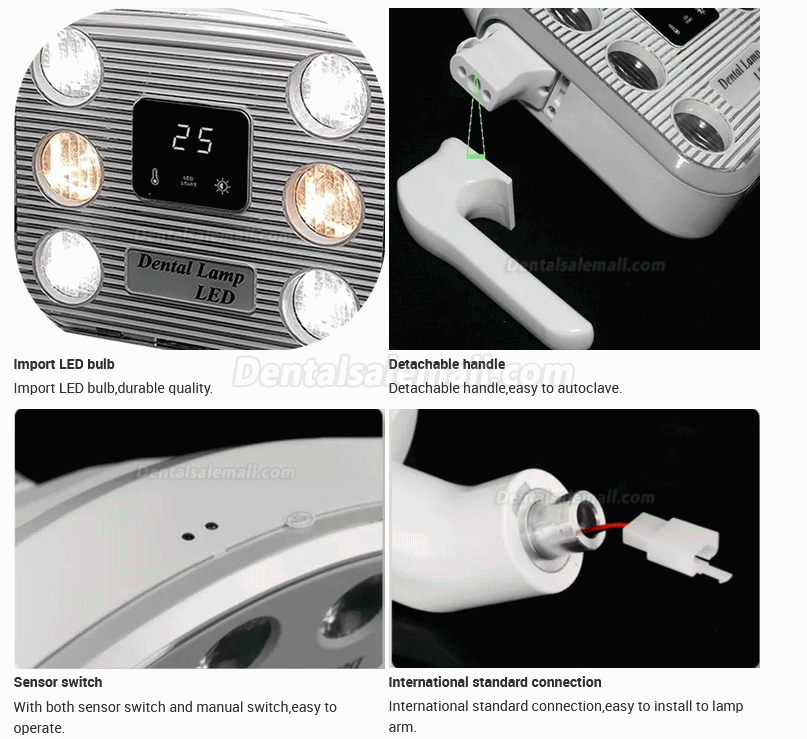 JH-09 10W Dental Shadowless Operating Induction Lamp with LCD Display 6 LEDs